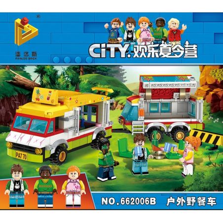 PanlosBrick 662006B Panlos Brick 662006B non  CHUYẾN XE DÃ NGOẠI THÚ VỊ bộ đồ chơi xếp lắp ráp ghép mô hình City Thành Phố 412 khối