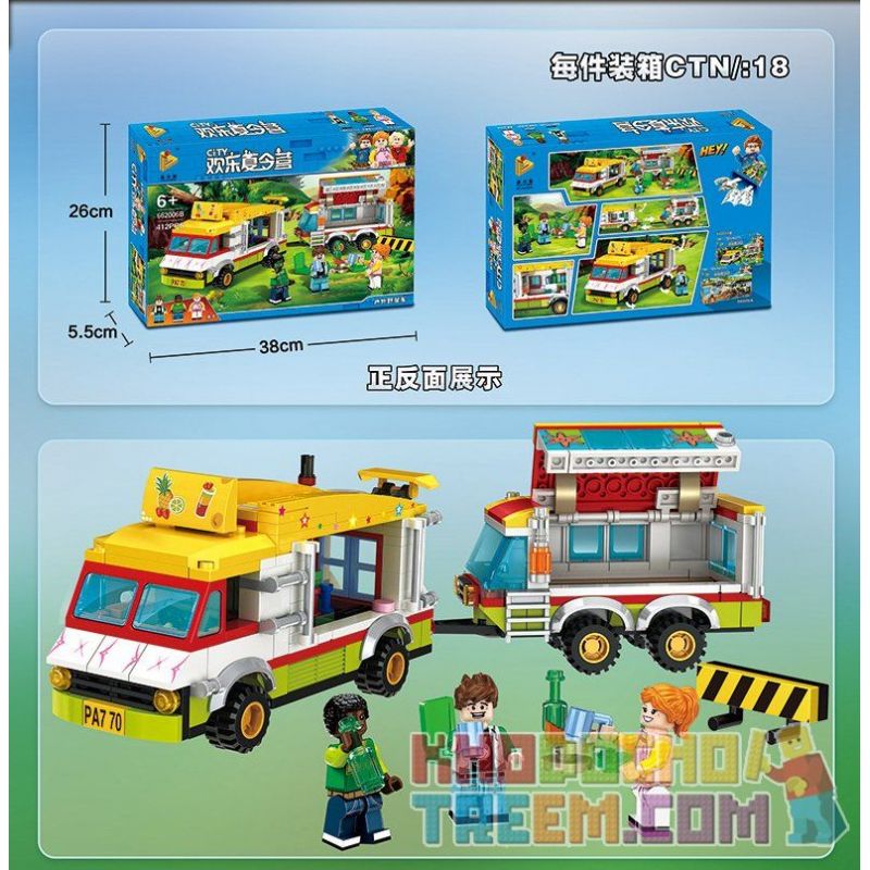 PanlosBrick 662006B Panlos Brick 662006B non  CHUYẾN XE DÃ NGOẠI THÚ VỊ bộ đồ chơi xếp lắp ráp ghép mô hình City Thành Phố 412 khối