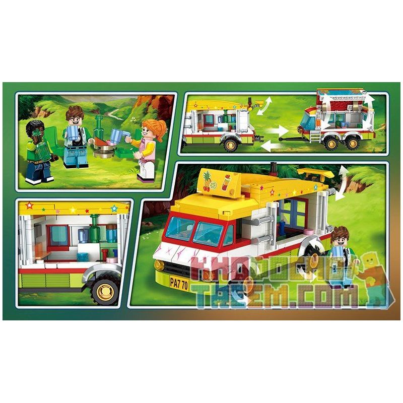 PanlosBrick 662006B Panlos Brick 662006B non  CHUYẾN XE DÃ NGOẠI THÚ VỊ bộ đồ chơi xếp lắp ráp ghép mô hình City Thành Phố 412 khối