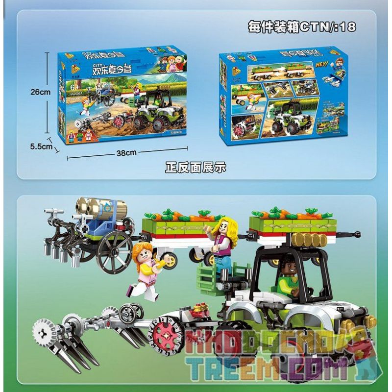 PanlosBrick 662006A Panlos Brick 662006A non  TRẢI NGHIỆM THÚ VỊ CỦA BÉ Ở NÔNG TRẠI bộ đồ chơi xếp lắp ráp ghép mô hình City Thành Phố 406 khối