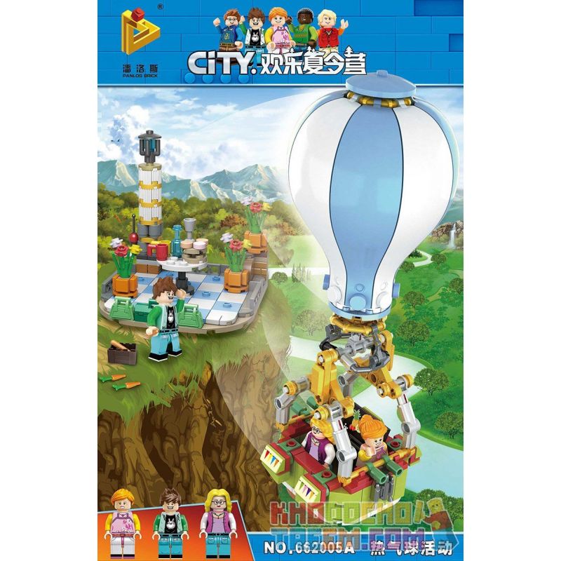 PanlosBrick 662005A Panlos Brick 662005A Xếp hình kiểu Lego City City Happy Summer Camp Hot Air Balloon Activity Lễ Hội Khinh Kh
