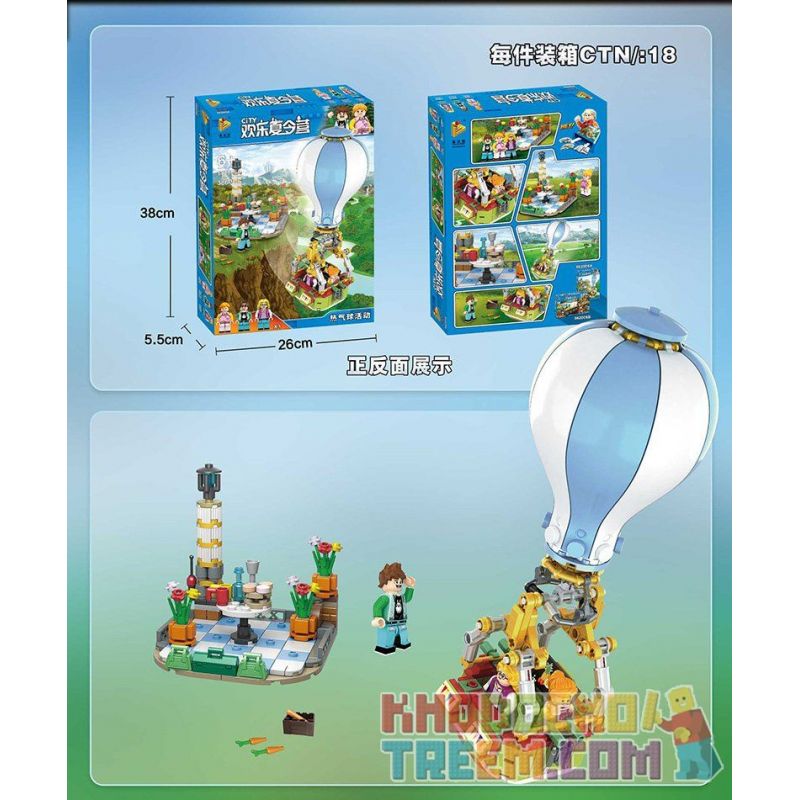 PanlosBrick 662005A Panlos Brick 662005A non  LỄ HỘI KHINH KHÍ CẦU bộ đồ chơi xếp lắp ráp ghép mô hình City Thành Phố 336 khối