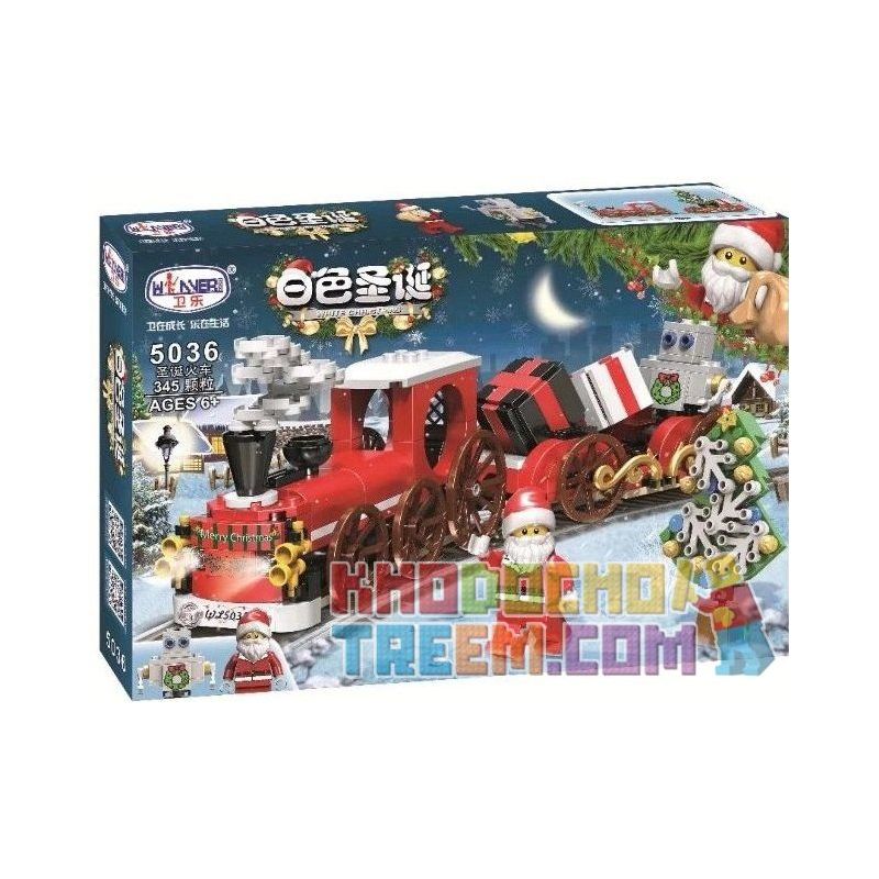 Winner 5036 Xếp hình kiểu Lego SEASONAL White Christmas Christmas Train Xe Lửa Hộp Quà Của Ông Già Noel 345 khối