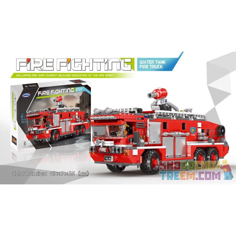 XINGBAO XB-03030 03030 XB03030 non  XE CỨU HỎA PHUN NƯỚC CHỮA CHÁY bộ đồ chơi xếp lắp ráp ghép mô hình Fire Rescure WATER TANK FIRE TRUCK 720 khối XINGBAO XB-03030 03030 XB03030 non  XE CỨU HỎA PHUN NƯỚC CHỮA CHÁY bộ đồ chơi xếp lắp ráp ghép mô hình Fire Rescure WATER TANK FIRE TRUCK 720 khối