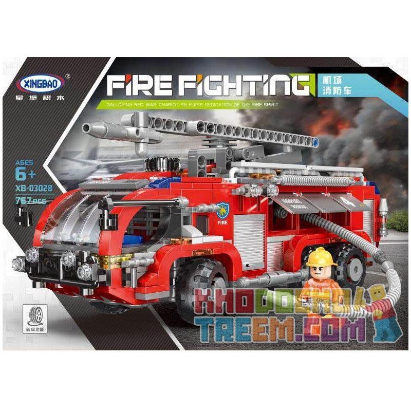 XINGBAO XB-03030 03030 XB03030 Xếp hình kiểu Lego FIRE RESCURE Fire Fighting Water Tank Fire Truck Xe Cứu Hỏa Phun Nước Chữa Chá