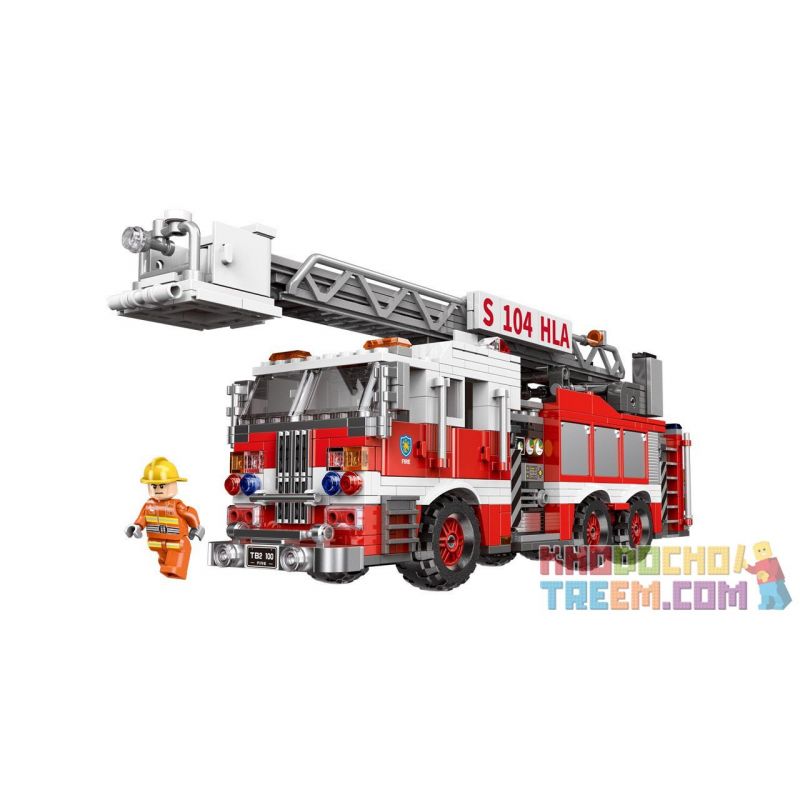 XINGBAO XB-03031 03031 XB03031 non  XE CỨU HỎA THANG XOAY bộ đồ chơi xếp lắp ráp ghép mô hình Fire Rescure FIRE-FIGHTING TRUNTABLE LADDER 711 khối XINGBAO XB-03031 03031 XB03031 non  XE CỨU HỎA THANG XOAY bộ đồ chơi xếp lắp ráp ghép mô hình Fire Rescure FIRE-FIGHTING TRUNTABLE LADDER 711 khối