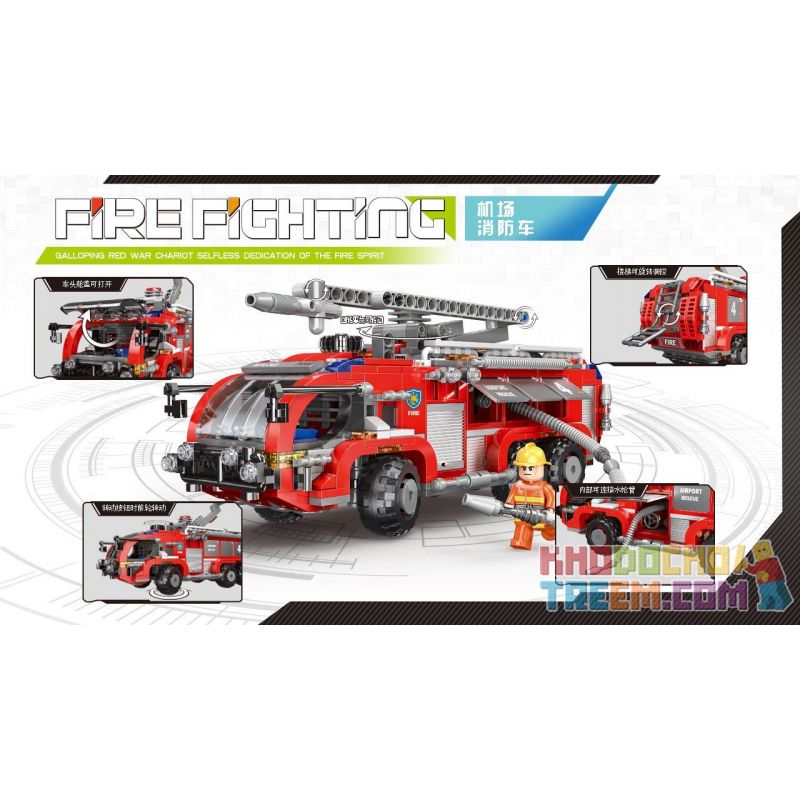 XINGBAO XB-03028 03028 XB03028 non  XE CHỮA CHÁY SÂN BAY bộ đồ chơi xếp lắp ráp ghép mô hình Fire Rescure AIR PORT CRASH TRUCK Cứu Hỏa 757 khối XINGBAO XB-03028 03028 XB03028 non  XE CHỮA CHÁY SÂN BAY bộ đồ chơi xếp lắp ráp ghép mô hình Fire Rescure AIR PORT CRASH TRUCK Cứu Hỏa 757 khối