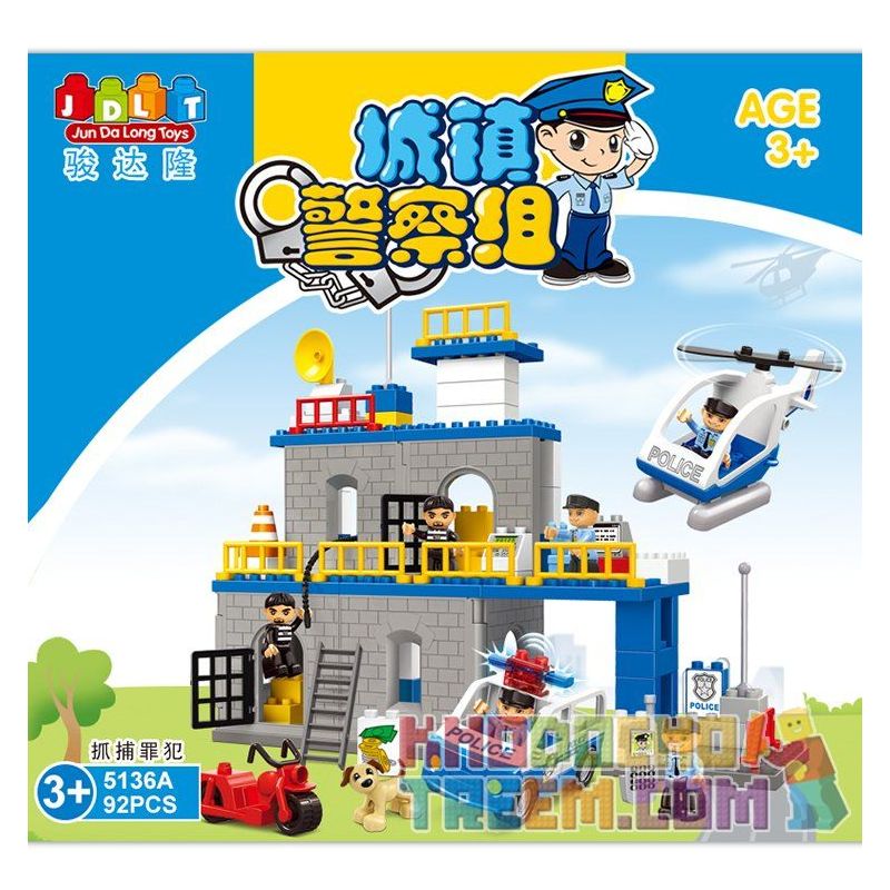 JUN DA LONG TOYS JDLT 5136A Xếp hình kiểu    Defeating Fugitives Đánh Bại Kẻ Đào Tẩu 92 khối