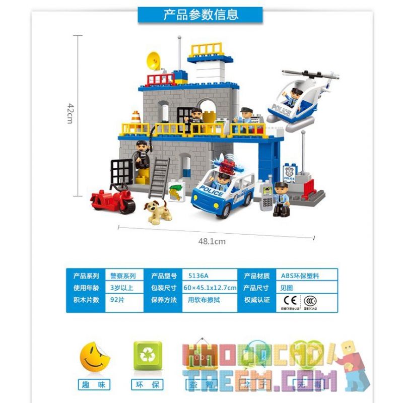 JUN DA LONG TOYS JDLT 5136A Xếp hình kiểu    Defeating Fugitives Đánh Bại Kẻ Đào Tẩu 92 khối