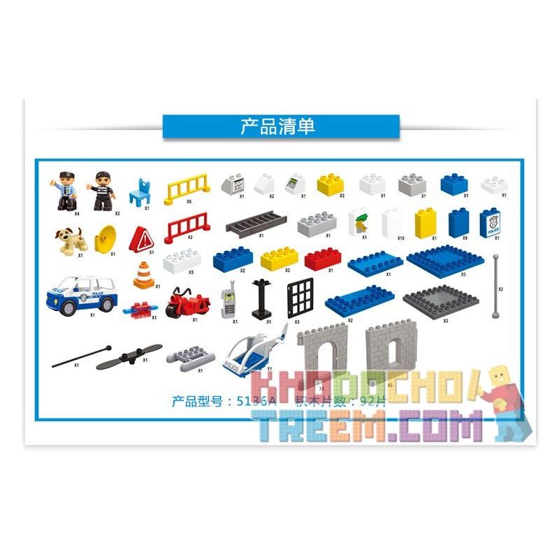 JUN DA LONG TOYS JDLT 5136A Xếp hình kiểu    Defeating Fugitives Đánh Bại Kẻ Đào Tẩu 92 khối