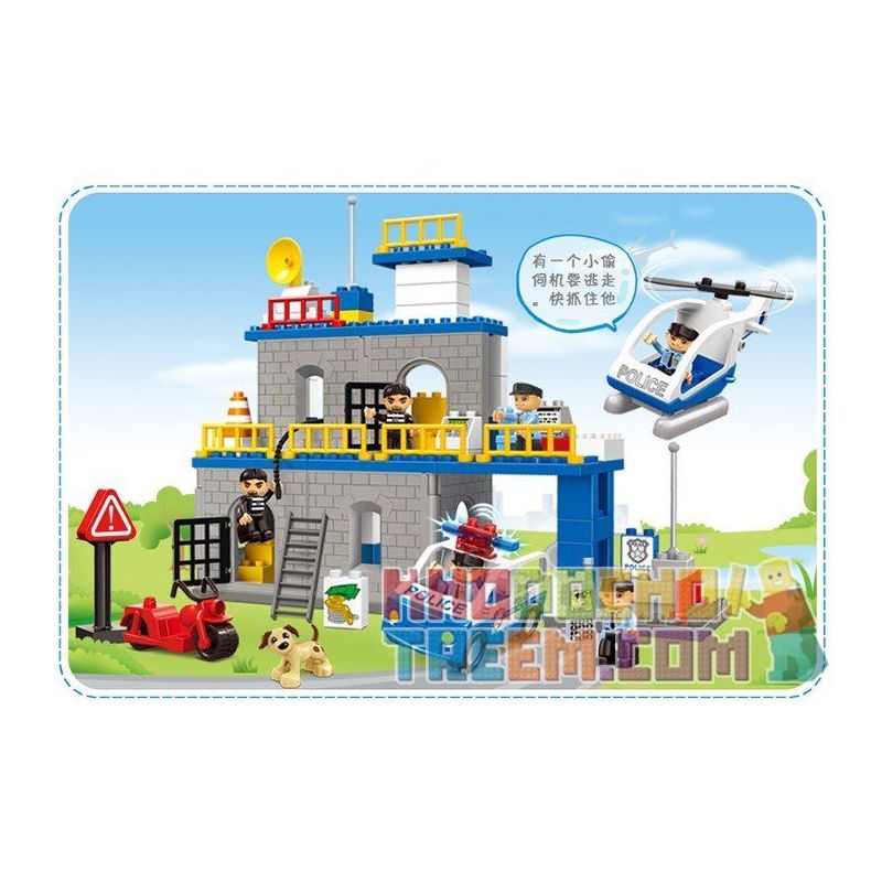 JUN DA LONG TOYS JDLT 5136A Xếp hình kiểu    Defeating Fugitives Đánh Bại Kẻ Đào Tẩu 92 khối