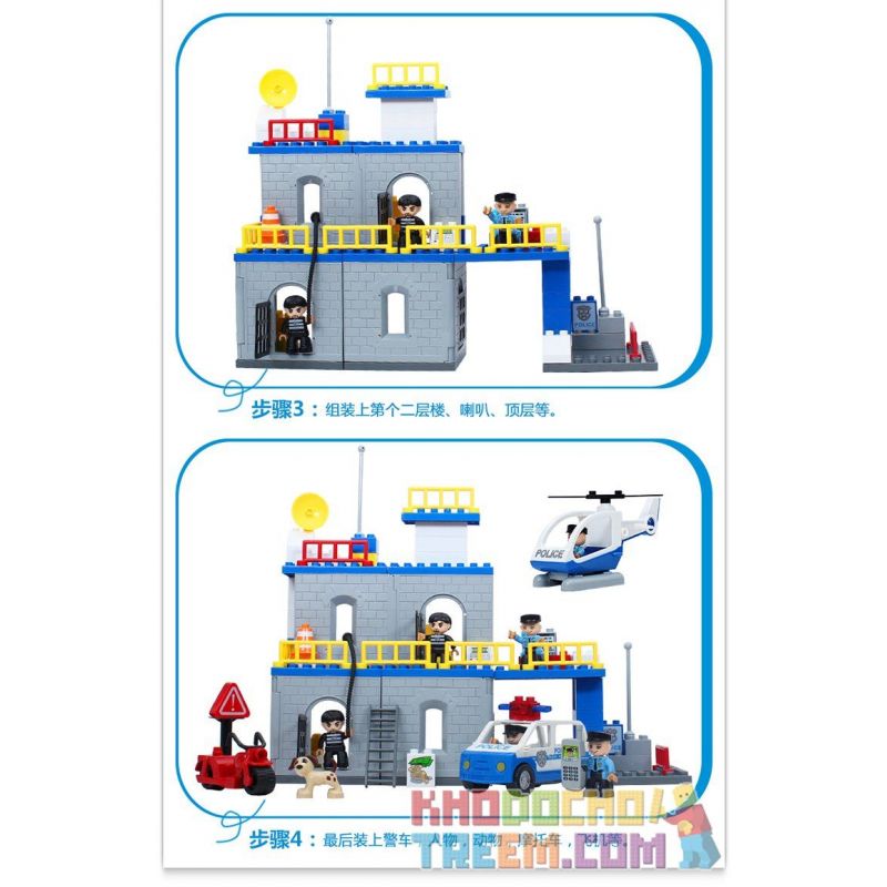 JUN DA LONG TOYS JDLT 5136A Xếp hình kiểu    Defeating Fugitives Đánh Bại Kẻ Đào Tẩu 92 khối