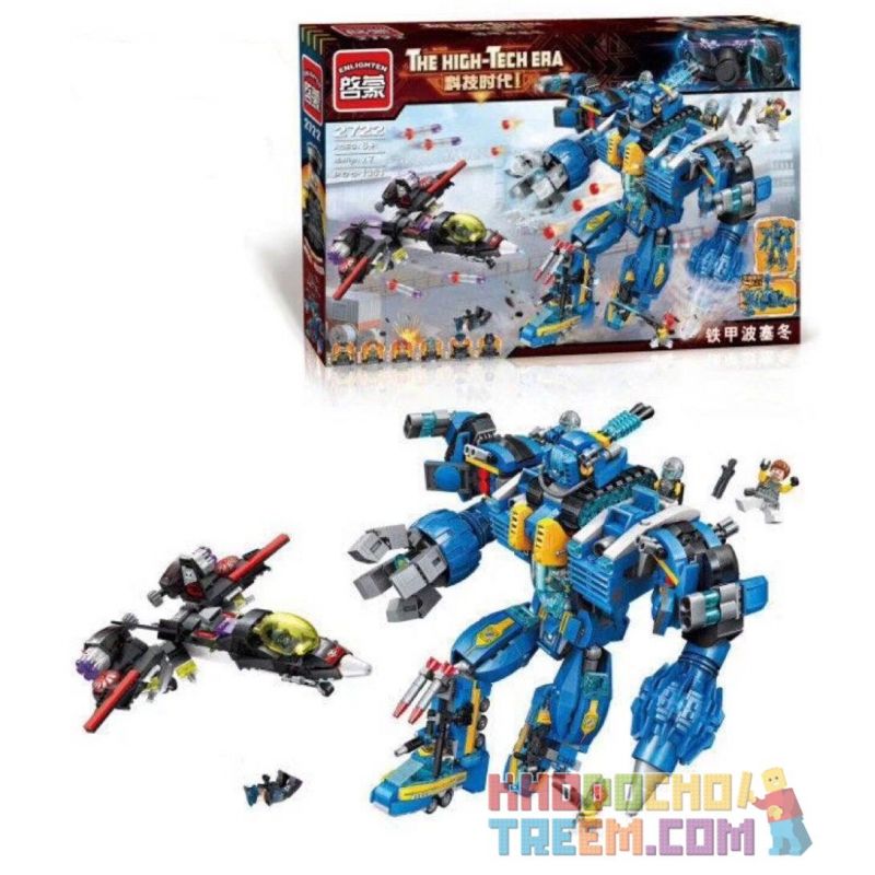 Enlighten 2722 Qman 2722 non  SIÊU NGƯỜI MÁY MECHA POSEIDON bộ đồ chơi xếp lắp ráp ghép mô hình The High-Tech Era Kỷ Nguyên Công Nghệ Cao 1351 khối
