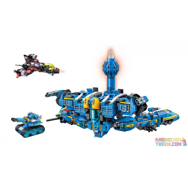 Enlighten 2722 Qman 2722 non  SIÊU NGƯỜI MÁY MECHA POSEIDON bộ đồ chơi xếp lắp ráp ghép mô hình The High-Tech Era Kỷ Nguyên Công Nghệ Cao 1351 khối