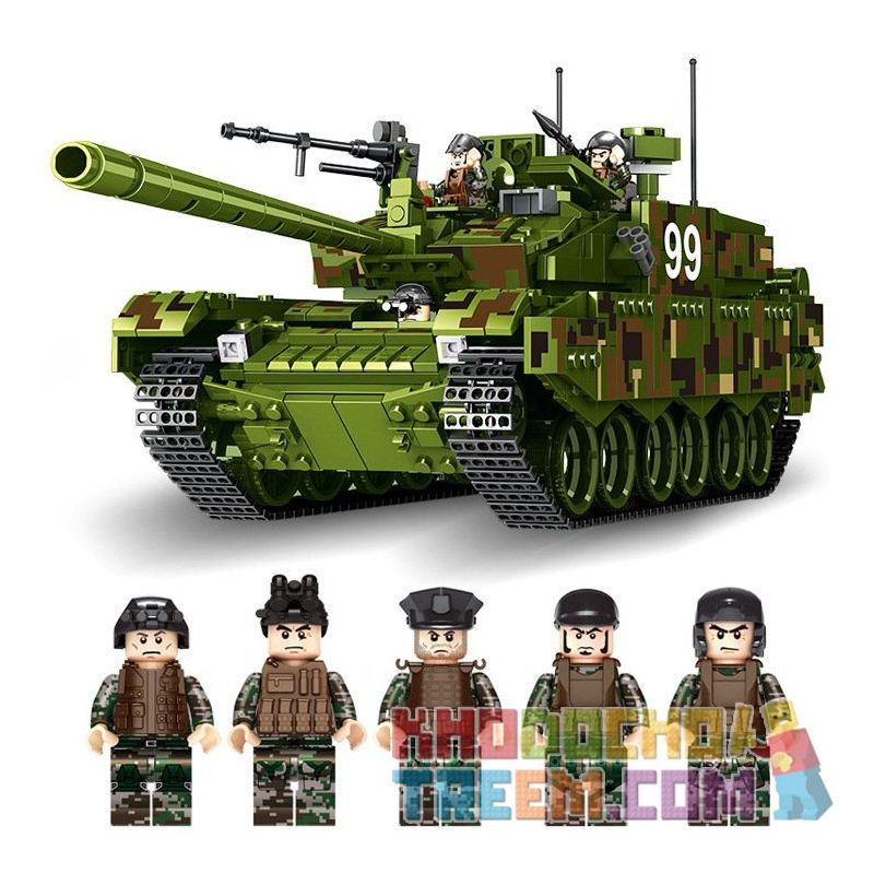 PanlosBrick 632002 Panlos Brick 632002 Xếp hình kiểu Lego CREATOR Type99 Main Battle Tank 99-style Main Tank Đội Xe Tăng Tấn Côn