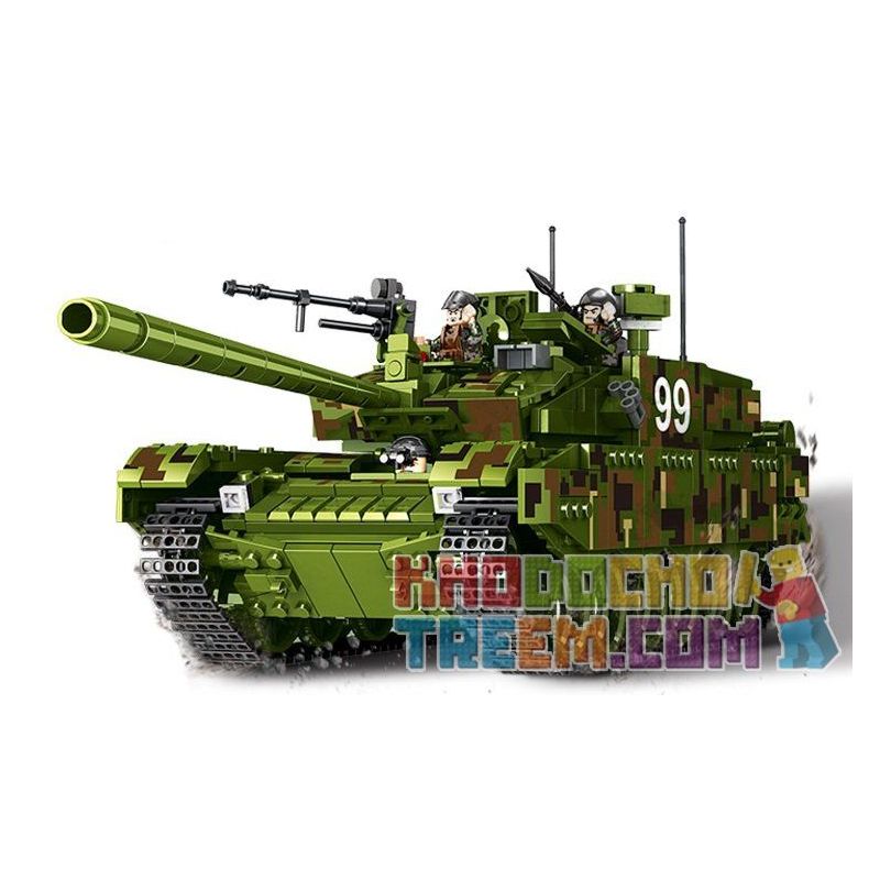 PanlosBrick 632002 Panlos Brick 632002 non  ĐỘI XE TĂNG TẤN CÔNG bộ đồ chơi xếp lắp ráp ghép mô hình Creator TYPE99 MAIN BATTLE TANK Sáng Tạo 1339 khối