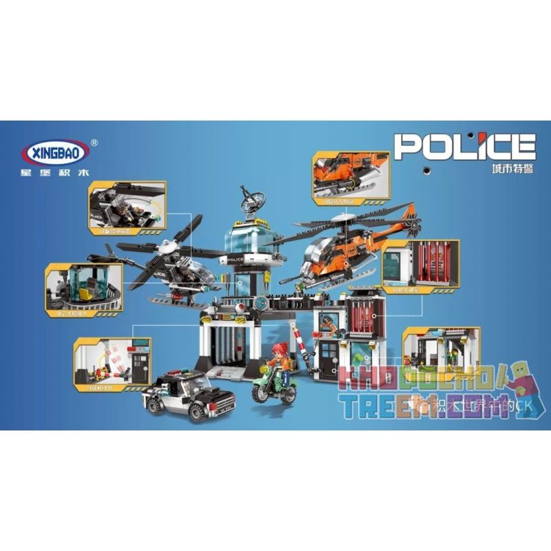XINGBAO XB-10001 10001 XB10001 non  CHỈ HUY TRƯỞNG CẢNH SÁT bộ đồ chơi xếp lắp ráp ghép mô hình Police 1323 khối