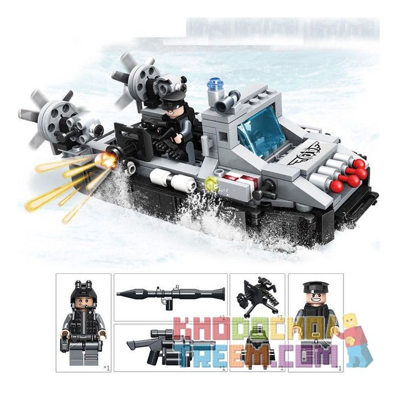 PanlosBrick 635015 Panlos Brick 635015 Xếp hình kiểu Lego GUN STRIKE GunStrike Counter-terrorism Rocket Yacht Du Thuyền Quân Sự 