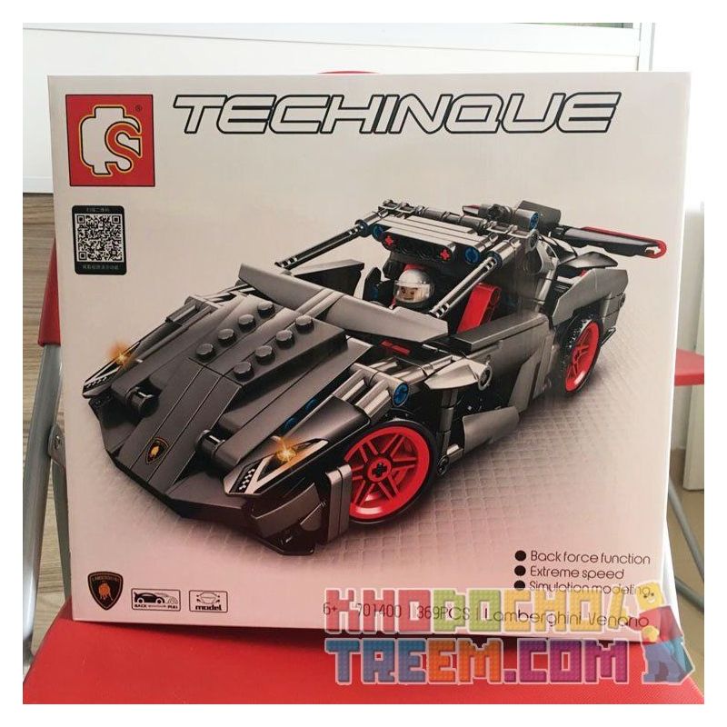 SEMBO 701400 Xếp hình kiểu Lego TECHNIC Lamberghini Venano Lamborghini Poison Siêu Xe Thể Thao 369 khối có động cơ kéo thả