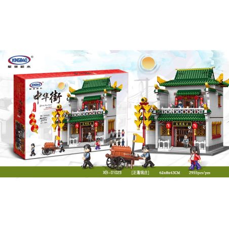 XINGBAO XB-01023 01023 XB01023 non  TIỆM CẦM ĐỒ TRUNG HOA bộ đồ chơi xếp lắp ráp ghép mô hình Chinatown BANKS Khu Phố Tàu 2955 khối