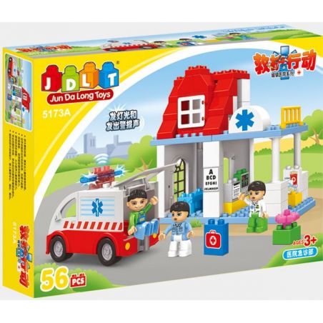 JUN DA LONG TOYS JDLT 5173A Xếp hình kiểu    Building Medical Station Xây Dựng Trạm Cấp Cứu 56 khối