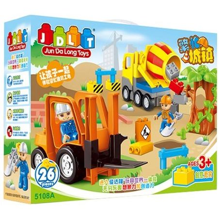JUN DA LONG TOYS JDLT 5108A Xếp hình kiểu    Kind Construction Engineers Những Chú Kỹ Sư Xây Dựng Tốt Bụng 20 khối