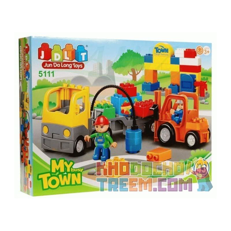 JUN DA LONG TOYS JDLT 5111A Xếp hình kiểu Lego Duplo DUPLO Constructing Road For The City Xây Dựng Cầu Đường Cho Thành Phố 43 khối