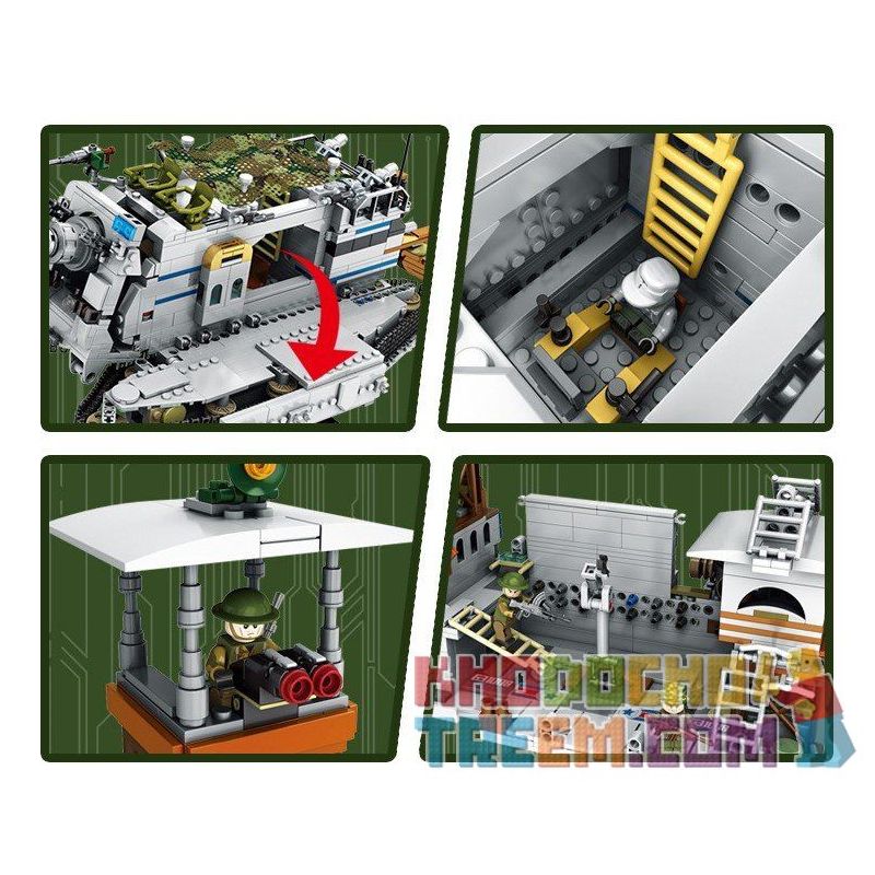 PanlosBrick 631008 Panlos Brick 631008 non  XE TĂNG ĐẦU PHÁO HỦY DIỆT bộ đồ chơi xếp lắp ráp ghép mô hình Justice Action Thi Hành Công Lý 1735 khối