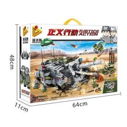 PanlosBrick 631008 Panlos Brick 631008 non  XE TĂNG ĐẦU PHÁO HỦY DIỆT bộ đồ chơi xếp lắp ráp ghép mô hình Justice Action Thi Hành Công Lý 1735 khối