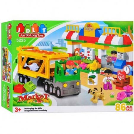 JUN DA LONG TOYS JDLT 5225A Xếp hình kiểu    Bustling Fair Phiên Chợ Tấp Nập 86 khối