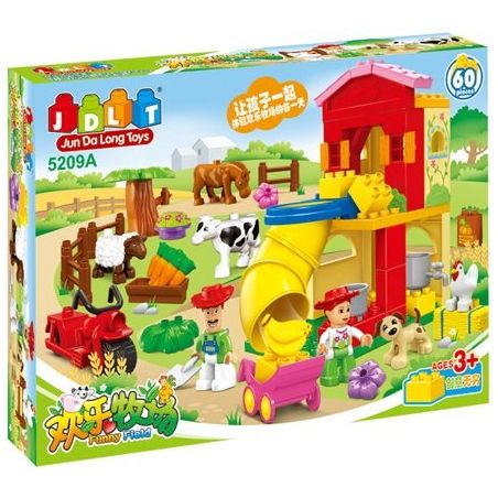 JUN DA LONG TOYS JDLT 5209A Xếp hình kiểu    Kids At Fun Farm Cùng Bé Chăm Sóc Nông Trại 60 khối