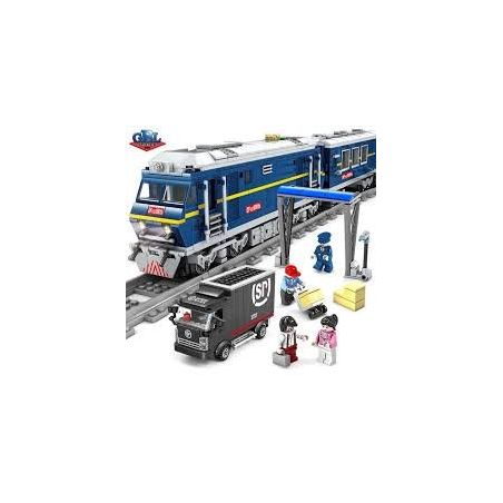 Kazi KY98220 98220 non  ĐẦU MÁY XE LỬA CHẠY BẰNG DIESEL ĐỘNG CƠ PIN bộ đồ chơi xếp lắp ráp ghép mô hình Trains RAIL TRAIN DF 11Z Tàu Hỏa 1192 khối