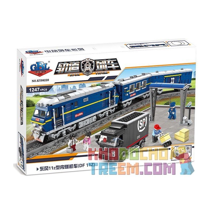 Kazi KY98220 98220 Xếp hình kiểu Lego TRAINS Rail Train DF 11Z Track Train Dongfeng 11z-type Internal Combustion Locomotive Đầu 