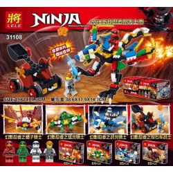 LELE 31108 31108A 31108B 31108C 31108D Xếp hình kiểu THE LEGO NINJAGO MOVIE Ninja Long Ying Edition 4 Models Phi Thuyền Chiến đấu Của Các Ninja gồm 4 hộp nhỏ 929 khối