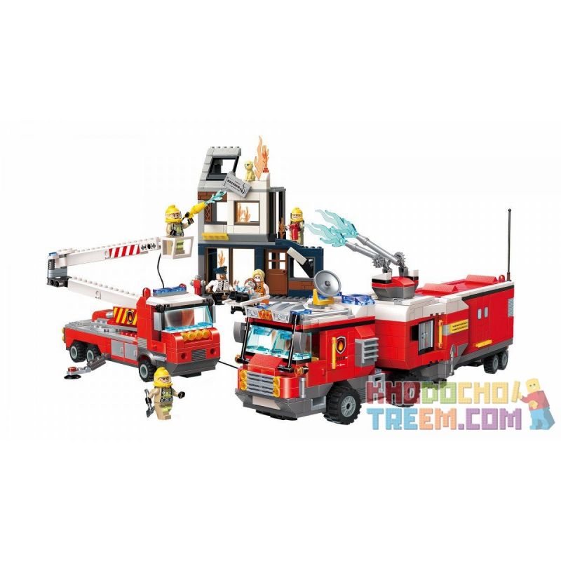 Enlighten 2810 Qman 2810 non Lego ĐỘI CỨU HỎA GIẢI NGÔI NHÀ CHÁY bộ đồ chơi xếp lắp ráp ghép mô hình Fire Rescure FIRE RESCUE 996 khối