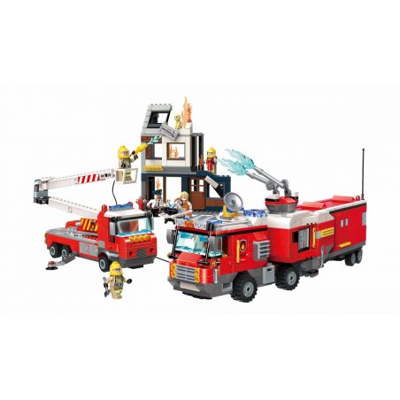 Enlighten 2810 Qman 2810 non  ĐỘI CỨU HỎA GIẢI NGÔI NHÀ CHÁY bộ đồ chơi xếp lắp ráp ghép mô hình Fire Rescure FIRE RESCUE 996 khối