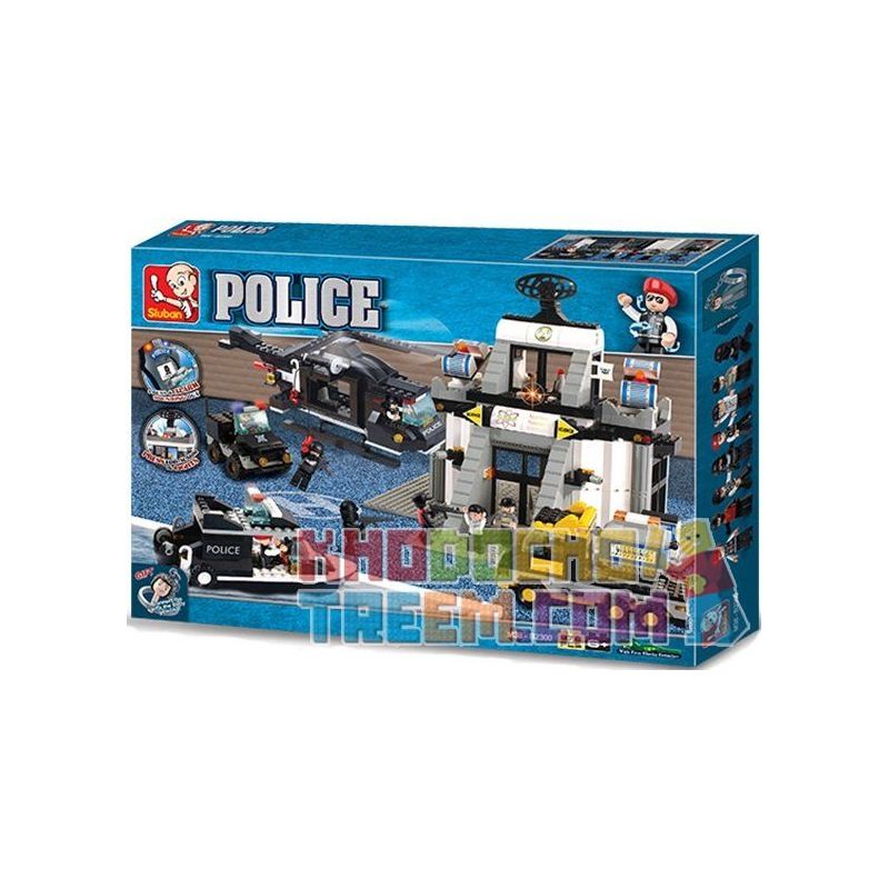 SLUBAN M38-B2300 B2300 2300 M38B2300 38-B2300 Xếp hình kiểu Lego SWAT SPECIAL FORCE Explosion-proof Special Police Technology Center Cục điều Tra Công Nghệ Cao 876 khối