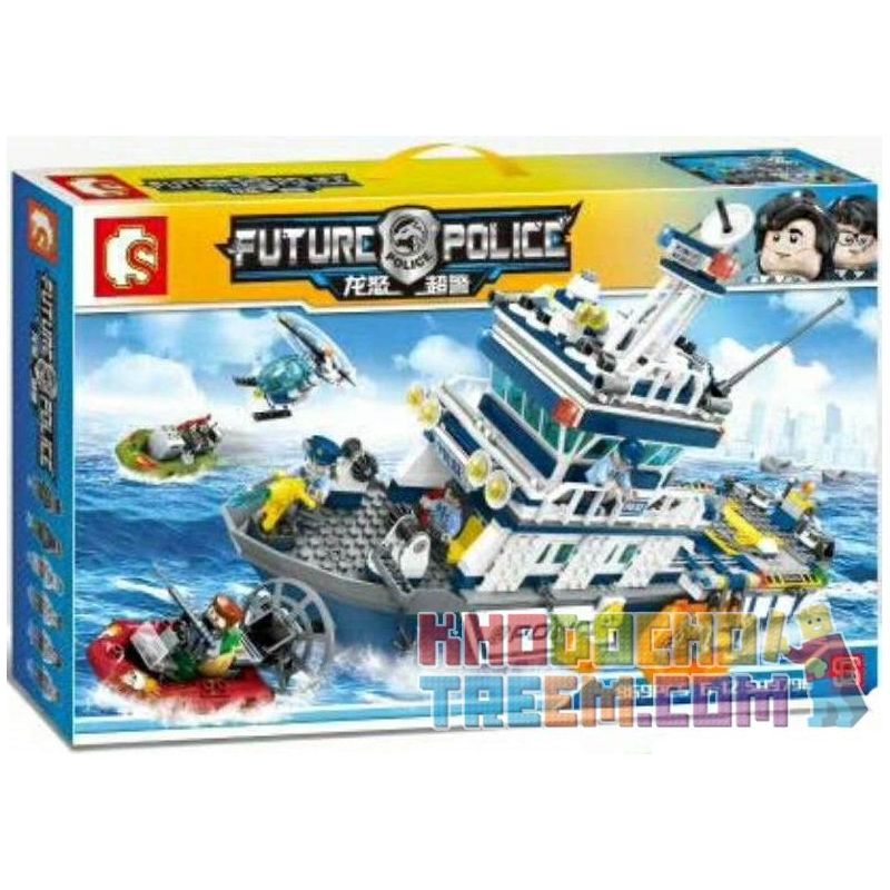 SEMBO 9796 SD9796 9796 Xếp hình kiểu Lego CITY Future Police Tàu Tuần Tra Của Cảnh Sát gồm 2 hộp nhỏ 869 khối