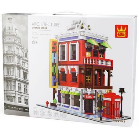 WANGE 6311 non  CỬA HÀNG GÓC PHỐ bộ đồ chơi xếp lắp ráp ghép mô hình Modular Buildings CORNER STORE Mô Hình Nhà Cửa 2332 khối
