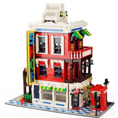 WANGE 6311 non  CỬA HÀNG GÓC PHỐ bộ đồ chơi xếp lắp ráp ghép mô hình Modular Buildings CORNER STORE Mô Hình Nhà Cửa 2332 khối