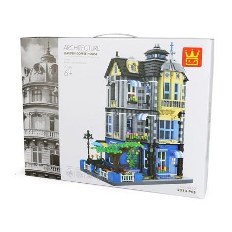 WANGE 6310 non  QUÁN CAFE bộ đồ chơi xếp lắp ráp ghép mô hình Modular Buildings GARDEN COFFEE HOUSE Mô Hình Nhà Cửa 2313 khối