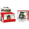 XINGBAO XB non  NHÀ XAY XÁT ĐẾN THỜ HÀNG THỊT GẠO QUÁN ĂN GIẤM bộ đồ chơi xếp lắp ráp ghép mô hình Mini Modular GRISTMILL、ANCESTRAL HALL、BUTCHER'S SHOP、RICE SHOP、RESTAURANT、VINEGAR Đường Phố Thu Nhỏ 2111 khối