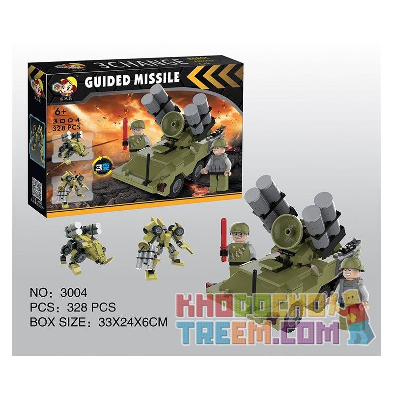 QIZHILE 3004 Xếp hình kiểu Lego MILITARY ARMY Guided Missle, Tank, Fighters, Helicopter, Chariot Máy Bay Chiến đấu, Trực Thăng, Xe Tăng, Tên Lửa Dẫn đường, Xe Bọc Thép 1637 khối