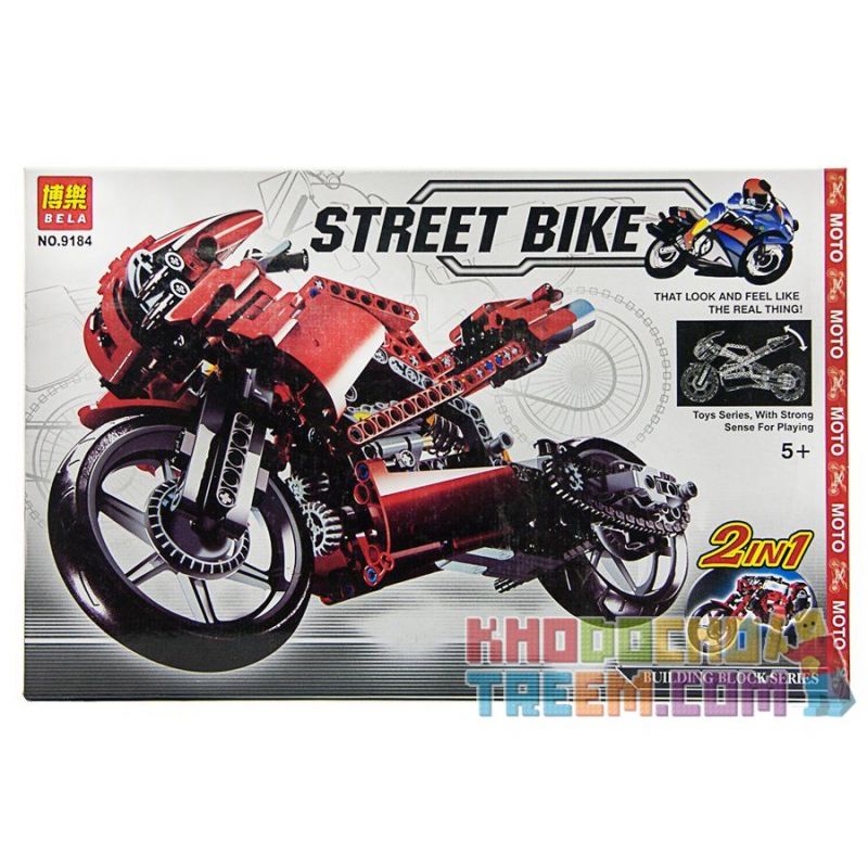 NOT Lego STREET BIKE 8420 Bela 9184 Lari 9184 xếp lắp ráp ghép mô hình XE MOTOR ĐỎ ĐẠP ĐƯỜNG PHỐ Technic Kỹ Thuật Công Nghệ Cao Mô Hình Phương Tiện 506 khối