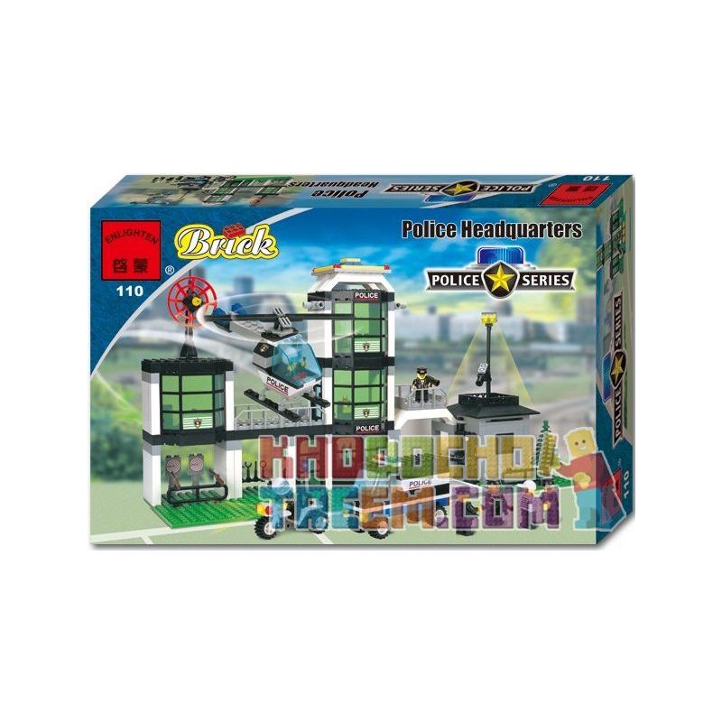 NOT Lego COMMAND POST CENTRAL 6636 ENLIGHTEN 110 xếp lắp ráp ghép mô hình TRUNG TÂM CHỈ HUY Town Thị Trấn 466 khối