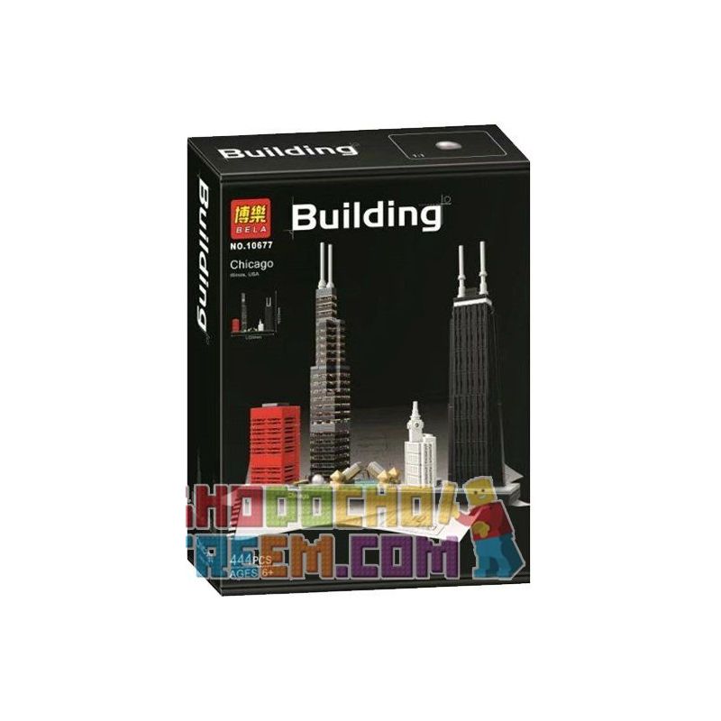 NOT Lego CHICAGO 21033 L1033 1033 Bela Lari 10677 xếp lắp ráp ghép mô hình THÀNH PHỐ CHICAGO Architecture Công Trình Kiến Trúc 444 khối