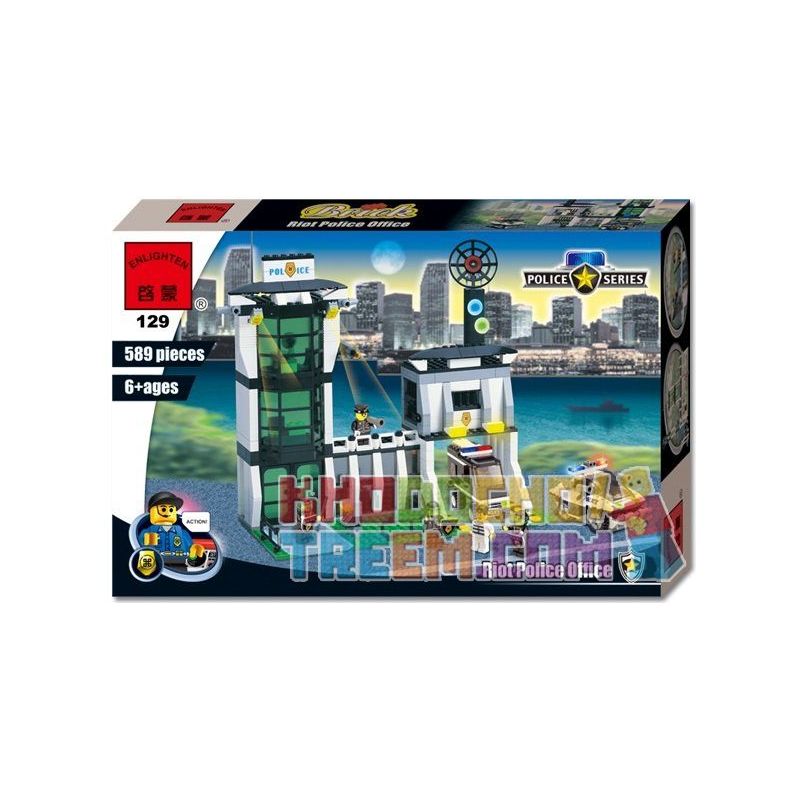NOT Lego POLICE HQ 7035 Enlighten 129 Qman 129 xếp lắp ráp ghép mô hình TRUNG TÂM CẢNH SÁT TRỤ SỞ World City Thành Phố Thế Giới 422 khối