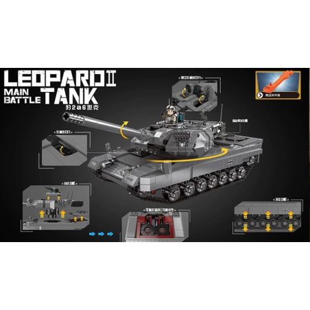 XINGBAO XB-06032 06032 XB06032 non  XE TĂNG CHỦ LỰC bộ đồ chơi xếp lắp ráp ghép mô hình Creator LEOPARD II MAIN BATTLE TANK Sáng Tạo 1426 khối
