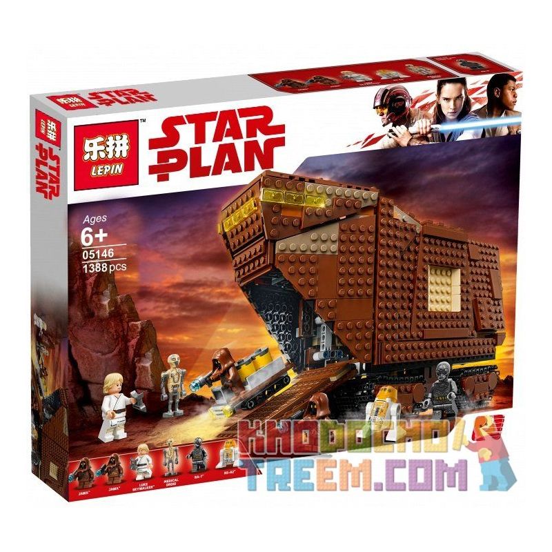 NOT Lego SANDCRAWLER 75220 LEPIN 05146 xếp lắp ráp ghép mô hình NGÔI NHÀ ĐẠO SỸ NHẶT RÁC MÁY XÚC CÁT Star Wars Chiến Tranh Giữa Các Vì Sao 1239 khối
