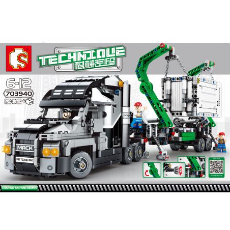 SEMBO 703940 non  XE TẢI CHỞ HÀNG bộ đồ chơi xếp lắp ráp ghép mô hình  TECHNIQUE Kỹ Thuật Công Nghệ Cao Mô Hình Phương Tiện 1202 khối